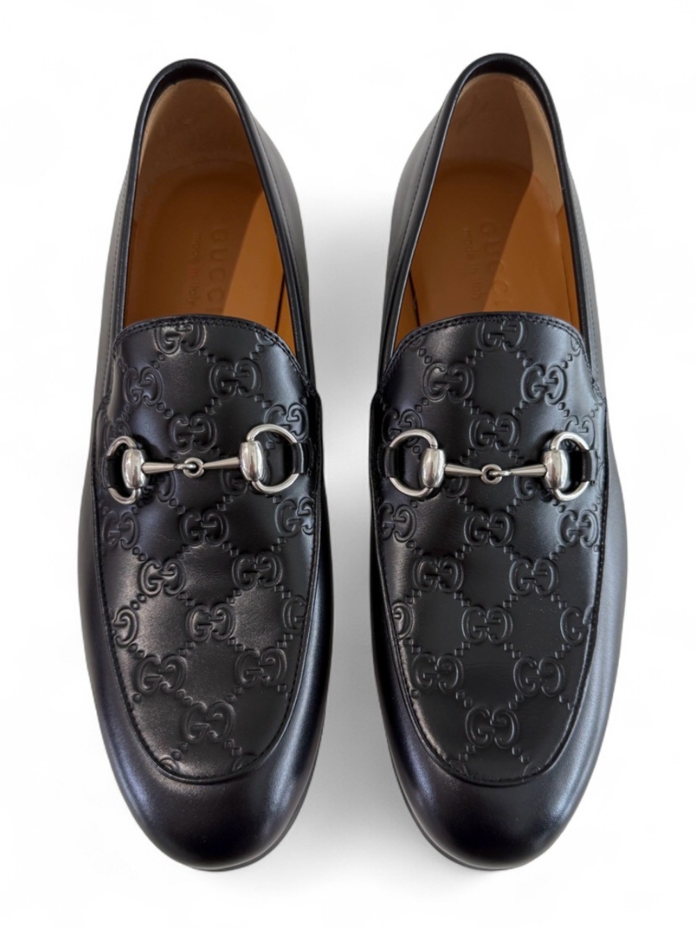 Gucci Black Leather GG Horsebit-Plaque Loafers Men’s Size 7.5 UK / 8.5 US